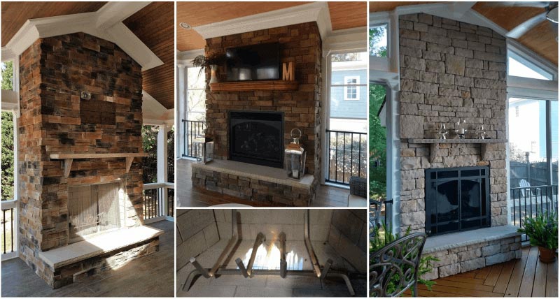 Pro built Porch fireplace examples