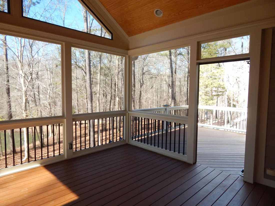 Wooden screen porch in Raleigh