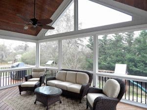 A screened in porch in Wendell, NC built by the professionals at Pro-Built in Raleigh, NC. 